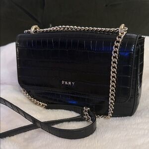 DKNY EMBOSSED CLASSY CROSSBODY PURSE